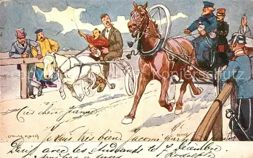 AK / Ansichtskarte Pferde Pferderennen Kuenstlerkarte Ludwig Koch  Pferde
