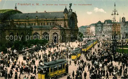 AK / Ansichtskarte Strassenbahn Frankfurt am Main Hauptbahnhof  Strassenbahn