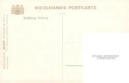 AK / Ansichtskarte Verlag_Wiedemann_WIRO_Nr. 2376 A Salzburg Festung  Verlag_Wiedemann_WIRO_Nr.