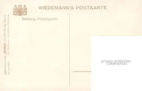 AK / Ansichtskarte Verlag_Wiedemann_WIRO_Nr. 2380 A Salzburg Mirabellengarten Verlag_Wiedemann_WIRO_Nr.