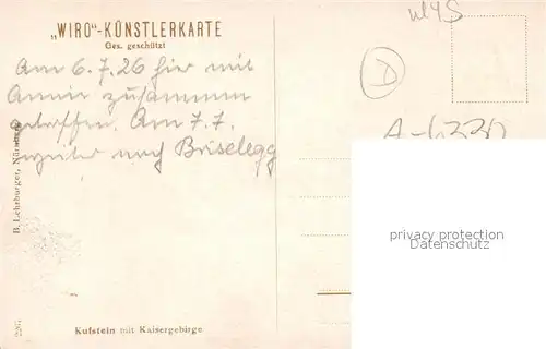 AK / Ansichtskarte Verlag_WIRO_Wiedemann_Nr. 2267 Kufstein Kaisergebirge  Verlag_WIRO_Wiedemann_Nr.