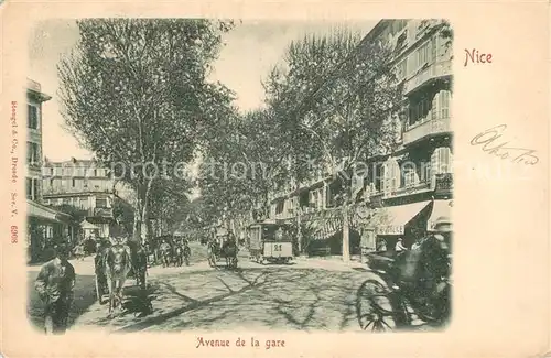 AK / Ansichtskarte Strassenbahn Avenue de la Gare Nice  Strassenbahn