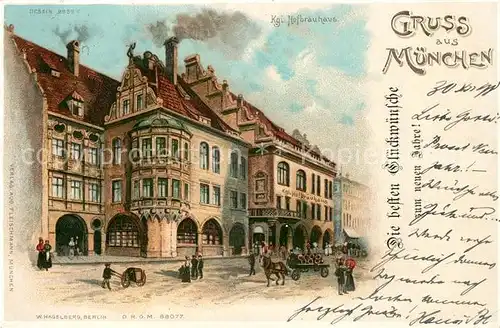 AK / Ansichtskarte Verlag_Hagelberg_W._Nr. 88077 Muenchen Hofbraeuhaus Litho Verlag_Hagelberg_W._Nr.
