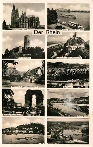 AK / Ansichtskarte Koeln_Rhein und weitere Staedte und Sehenswuerdigkeiten am Rhein Koeln_Rhein