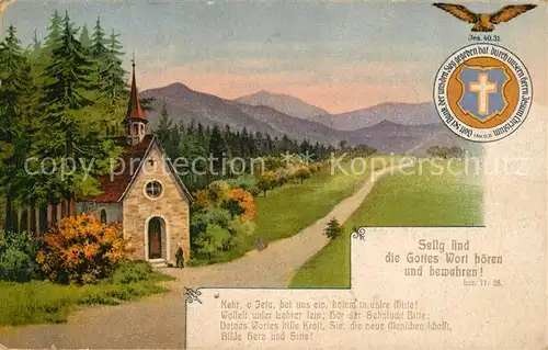 AK / Ansichtskarte Freiburg_Breisgau Kapelle im Schwarzwald Psalm Serie 209 Kuenstlerkarte Freiburg Breisgau