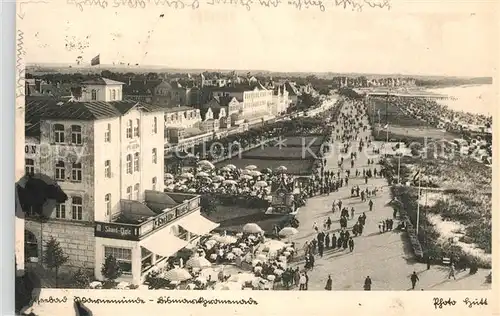 AK / Ansichtskarte Warnemuende_Ostseebad Bismarckpromenade Strand Warnemuende_Ostseebad