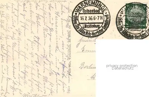 AK / Ansichtskarte Warnemuende_Ostseebad Bismarckpromenade Strand Warnemuende_Ostseebad