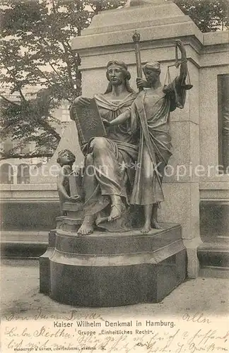 AK / Ansichtskarte Hamburg Kaiser Wilhelm Denkmal Hamburg