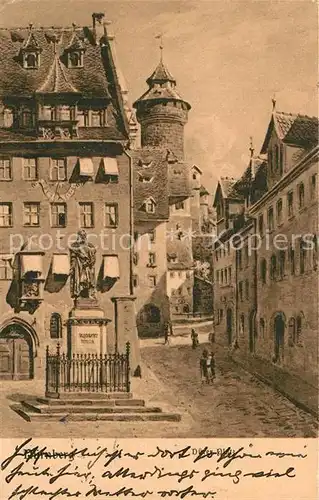 AK / Ansichtskarte Nuernberg Duerer Platz Denkmal Altstadt Nuernberg