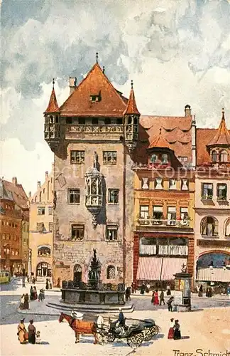 AK / Ansichtskarte Nuernberg Nassauerhaus Historisches Gebaeude Franz Schmidt Kuenstlerkarte Nuernberg