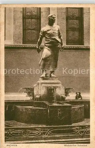 AK / Ansichtskarte Aachen Brunnen Wehrhafter Schmied Statue Aachen
