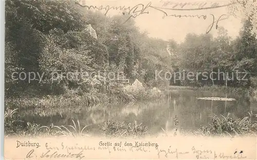 AK / Ansichtskarte Duisburg_Ruhr Grotte auf dem Kaiserberg Teich Duisburg Ruhr