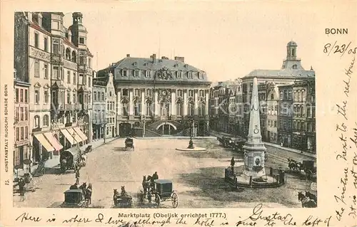 AK / Ansichtskarte Bonn_Rhein Marktplatz Obelisk 18. Jhdt. Bonn_Rhein