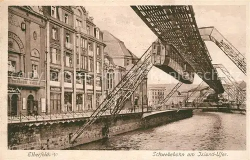 AK / Ansichtskarte Elberfeld_Barmen Schwebebahn am Islandufer Elberfeld Barmen
