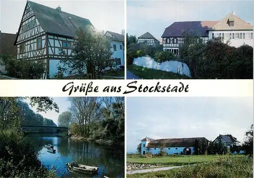 AK / Ansichtskarte Stockstadt_Rhein Fachwerkhaeuser Rheinpartie Stockstadt_Rhein