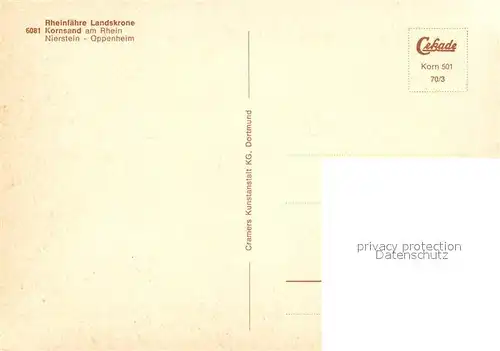 AK / Ansichtskarte Kornsand Rheinfaehre Landskrone Strand Zeppelin Denkmal Faehre Kornsand