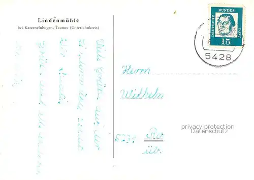 AK / Ansichtskarte Katzenelnbogen Lindenmuehle Katzenelnbogen