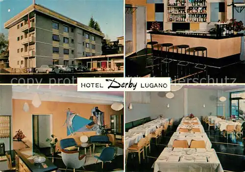 AK / Ansichtskarte Lugano_TI Hotel Derby Gastraeume Bar Lugano_TI