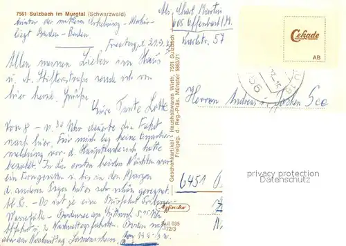 AK / Ansichtskarte Sulzbach_Malsch Fliegeraufnahme Sulzbach Malsch