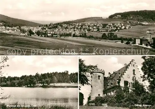 AK / Ansichtskarte Moenchroeden Panorama Waldbad mit Terrassen Cafe Schloss Rosenau Moenchroeden