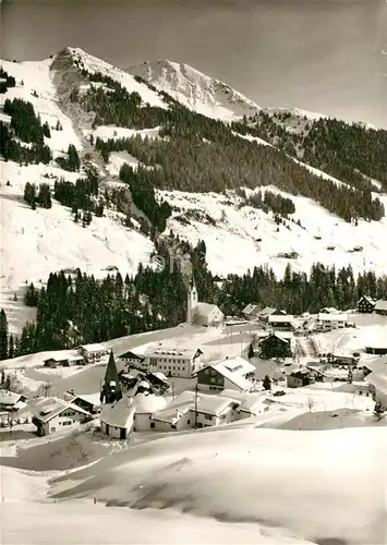 AK / Ansichtskarte Hirschegg_Kleinwalsertal_Vorarlberg mit Kuhgehrenspitze und Hammerspitze Hirschegg_Kleinwalsertal