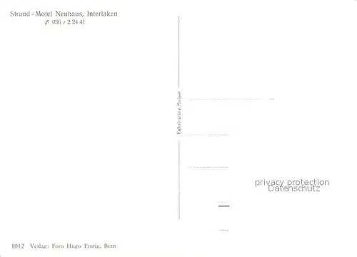AK / Ansichtskarte Interlaken_BE Strand Motel Neuhaus Interlaken_BE