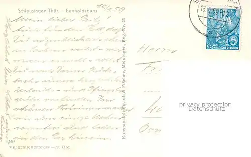 AK / Ansichtskarte Schleusingen Bertholdsburg Schleusingen