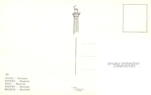 AK / Ansichtskarte Rhodos_Rhodes_aegaeis Mandraki Rhodos_Rhodes_aegaeis