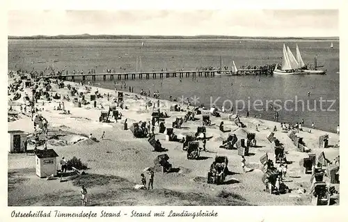 AK / Ansichtskarte Timmendorfer_Strand Strand Landungsbruecke Timmendorfer_Strand