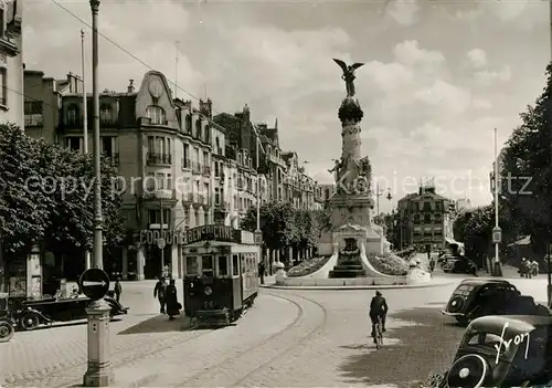 AK / Ansichtskarte Strassenbahn Reims Fontaine Sube et Place d Erlon  Strassenbahn