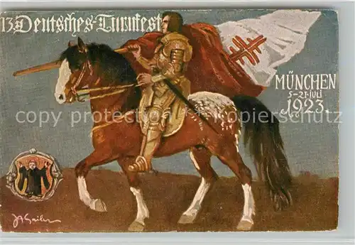 AK / Ansichtskarte Turnfest 13. Deutsches Turnfest Muenchen Pferd Muenchner Kindl  Turnfest