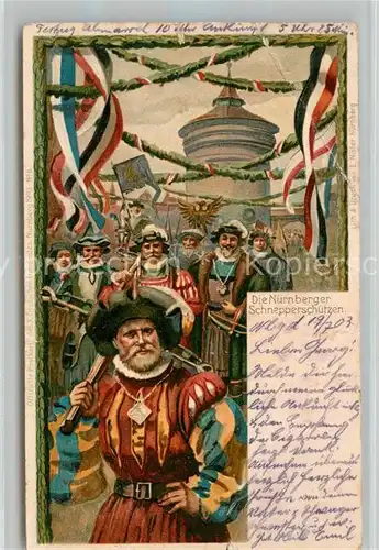 AK / Ansichtskarte Turnfest Schnepperschuetzen Nuernberg Litho Turnfest