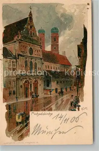 AK / Ansichtskarte Kley Muenchen Michaelskirche Litho Kley