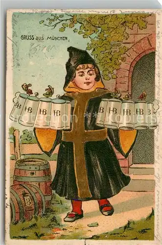 AK / Ansichtskarte Muenchner_Kindl Muenchen Bierkruege Litho Muenchner Kindl