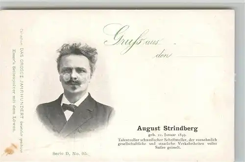 AK / Ansichtskarte Persoenlichkeiten August Strindberg Persoenlichkeiten