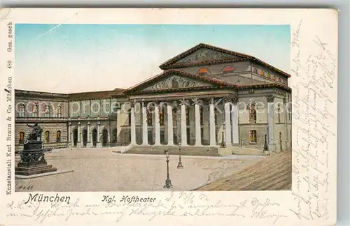 AK / Ansichtskarte Goldfensterkarte_Nr. 489 Muenchen Hoftheater  Goldfensterkarte_Nr.