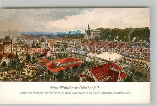 AK / Ansichtskarte Oktoberfest Muenchen Kuenstlerkarte M. Zeno Diemer  Oktoberfest