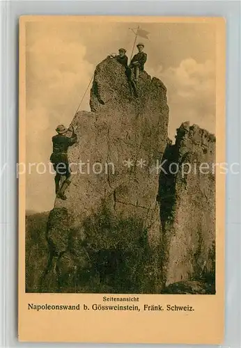 AK / Ansichtskarte Klettern_Bergsteigen Napoleonswand Goessweinstein Pfadfinder Klettern_Bergsteigen