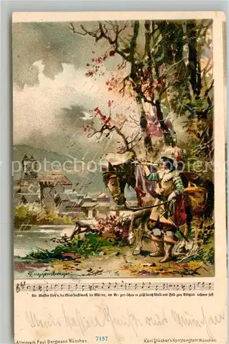 AK / Ansichtskarte Trompeter_Scheffel Kuenstlerkarte Euggenberger Litho Trompeter Scheffel