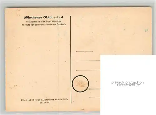 AK / Ansichtskarte Muenchner_Kindl Oktoberfest Muenchen  Muenchner Kindl