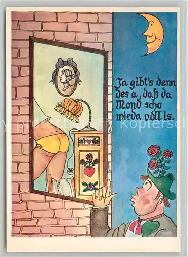 AK / Ansichtskarte Humor Mond Frau Unterhose  Humor
