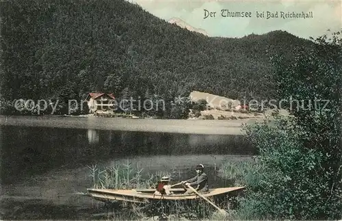 AK / Ansichtskarte Bad_Reichenhall Thumsee Ruderboot Restaurant Bad_Reichenhall