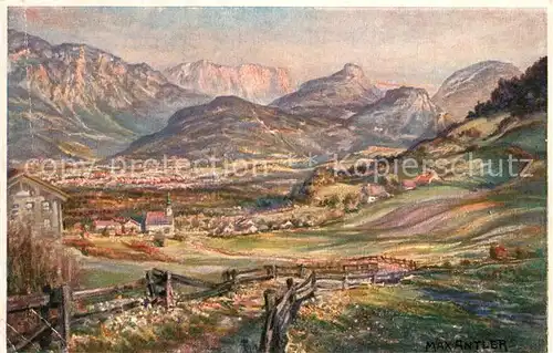 AK / Ansichtskarte Bad_Reichenhall Panorama Nonn Kuenstlerkarte Bad_Reichenhall