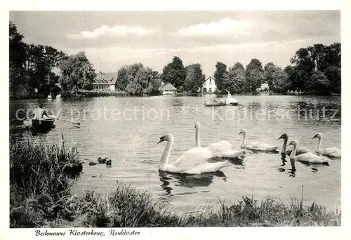 AK / Ansichtskarte Neukloster_Niederelbe Hotel Restaurant Cafe Klosterkrug Schwaene Neukloster_Niederelbe