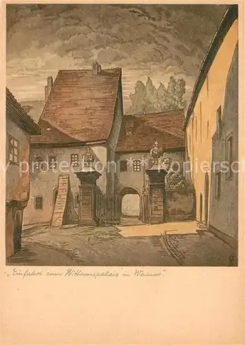 AK / Ansichtskarte Weimar_Thueringen Einfahrt zum Wittmannspalais Weimar Thueringen