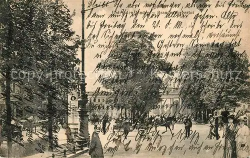 AK / Ansichtskarte Berlin Brandenburger Tor Unter den Linden Berlin