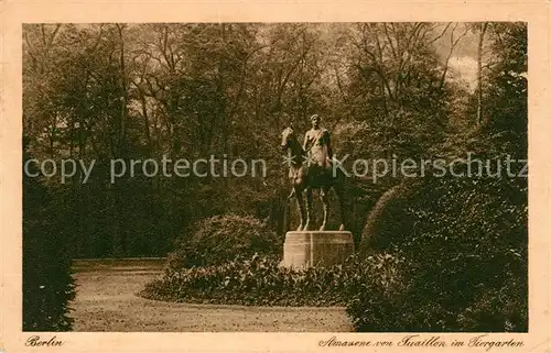 AK / Ansichtskarte Berlin Amazone von Tuaillon Reiterstandbild Statue im Tiergarten Berlin