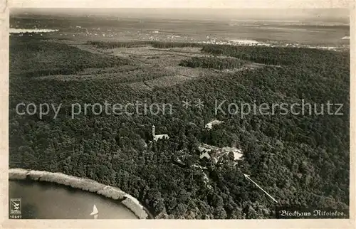 AK / Ansichtskarte Nikolskoe_Berlin Blockhaus Wannsee Fliegeraufnahme Nikolskoe Berlin