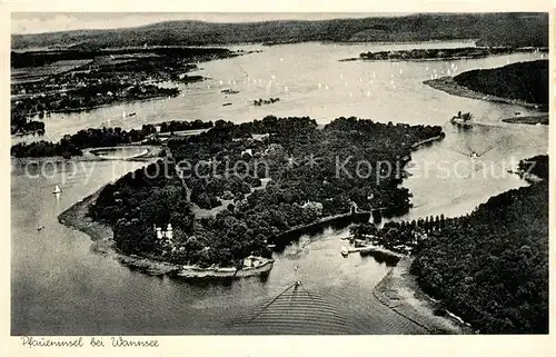 AK / Ansichtskarte Wannsee Pfaueninsel Gaststaette Moorlake Fliegeraufnahme Wannsee