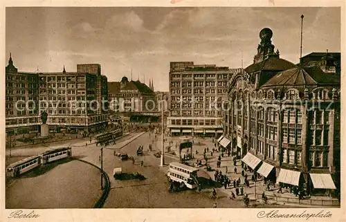 AK / Ansichtskarte Berlin Alexanderplatz Strassenbahn Doppeldeckerbus Berlin